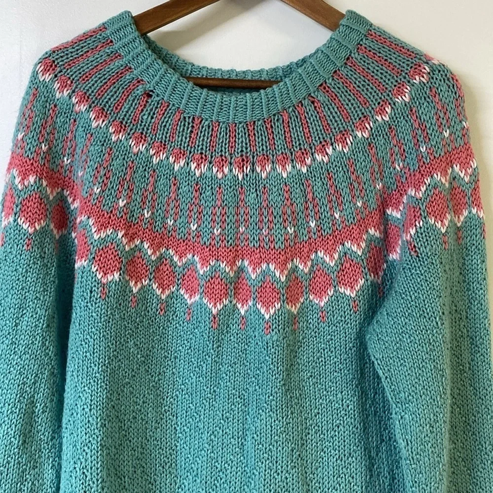 Handmade Crochet/Knit Pointelle Sweater - Picture 2 of 6